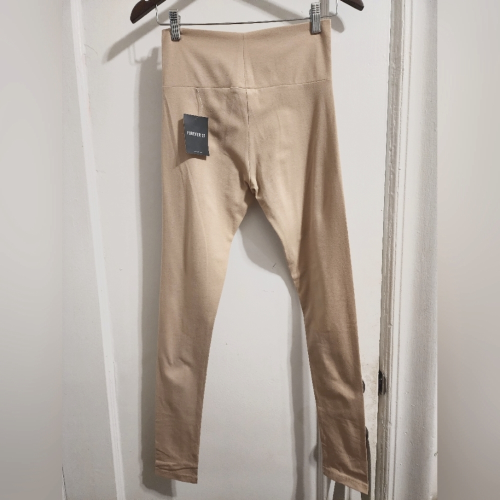 NWT Forever 21 High-Waisted Leggings Taupe/Nude Size Women's M